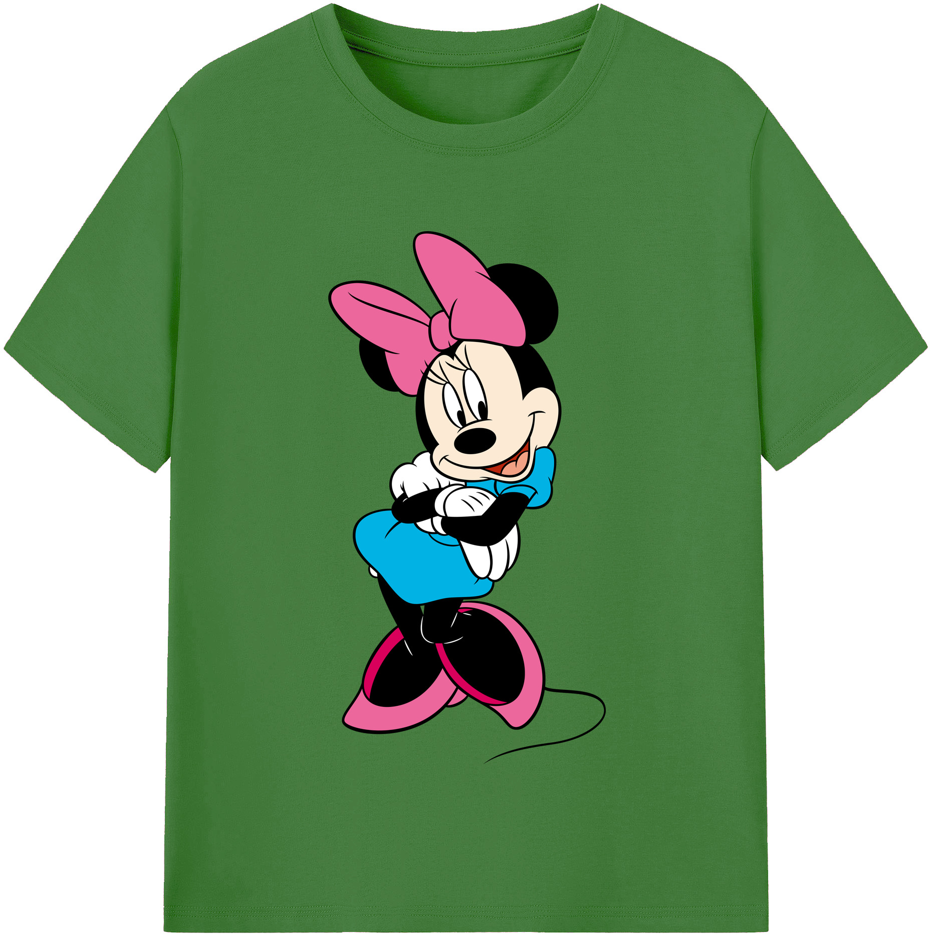 （画像用） ミッキーマウス Mickey Mouse レディースカジュアルプリントTシャツ（綿100％）